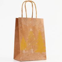 Пакет крафт с зол.теснением "Рождественский лес", 15х21х8 1шт