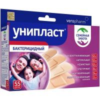 Лейкопластырь бактерицидный УНИПЛАСТ набор №55 Верофарм/Россия