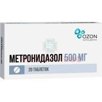 Метронидазол таб. 500мг №20 уп.конт.яч. - пач.карт. Озон