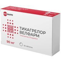 Тикагрелор Велфарм таб. п/пл. об. 90мг №56 Велфарм-М/Россия