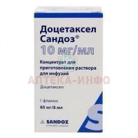 Доцетаксел-Сандоз фл.(конц. д/приг. р-ра д/инф.) 10мг/мл 8мл Ebewe Pharma/Австрия