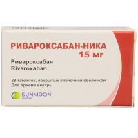 Ривароксабан-Ника таб. п/пл. об. 15мг №28 Unison Pharmaceutical Private/Индия