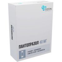 Пантопразол фл.(лиоф. д/приг. р-ра д/в/в введ.) 40мг №1 + р-ль амп. 10мл №1 Озон Фарм