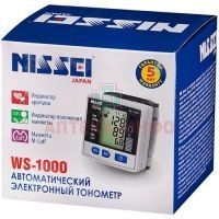 Тонометр NISSEI WS-1000 автомат на запястье, уник.манжета (считыв.давл.с 2 артер.) 12,5-21,5см, индик.аритмии, память 2*30 изм.+сред. Nihon Seimitsu Sokki/Япония