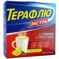 ТЕРАФЛЮ ОТ ГРИППА И ПРОСТУДЫ ЭКСТРА пак.(пор. д/р-ра орал.) №10 (лимон) Famar Orleans/Франция