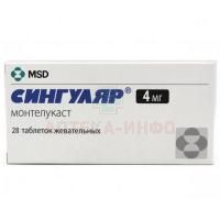 Сингуляр таб. жев. 4мг №28 Merck Sharp & Dohme/Нидерланды/Акрихин
