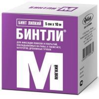 Бинт БИНТЛИ-М липкий мягкий 5см х 10м Пальма