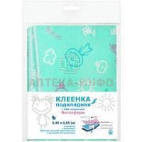 Клеенка подкладная с ПВХ покрытием 0,68м х 0,48м (с рисунком) с резин. Виталфарм
