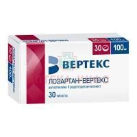 Лозартан-ВЕРТЕКС таб. п/пл. об. 100мг №30 Вертекс