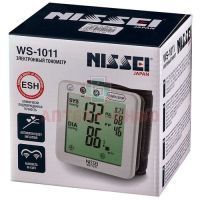 Тонометр NISSEI WS-1011 автомат на запястье, уник.манжета (считыв.давл.с 2 артер.) 12,5-21,5см, индик.аритмии, шкала ВОЗ, расчет пульс.давления, память 2*60 изм.+сред. Nihon Seimitsu Sokki/Япония