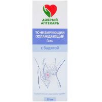 Гель ДОБРЫЙ АПТЕКАРЬ тонизирующий охлаждающий с бадягой д/тела 50мл Эльфарма/Россия