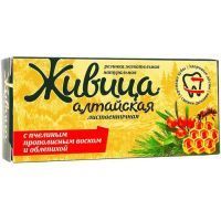 Жевательная резинка ЖИВИЦА АЛТАЙСКАЯ с прополисным воском облепиха №4 Алтайский букет/Россия