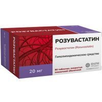 Розувастатин таб. п/пл. об. 20мг №90 Фармпроект Розувастатин таб. п/пл. об. 20мг №90 Фармпроект