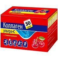 Коллаген ультра+С+глюкозамин пак.(пор.) 8г №30 (вишня) Алина Фарма
