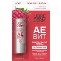 Аевит "Либридерм" (Librederm) помада д/губ полужирная малина 4г Биофармлаб/Россия