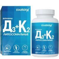 STARMAX Витамины Д3+К2 липосомальные капс. 287мг №60 Вектор-Медика