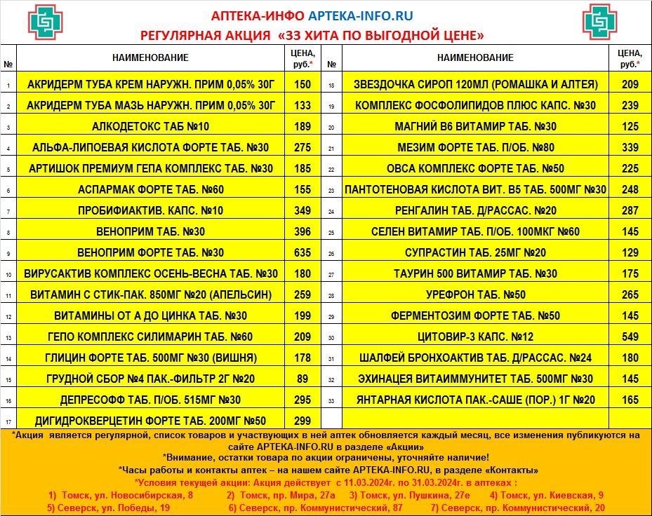 Акция "33 хита по выгодной цене" март 2024 Акция "33 хита по выгодной цене" март 2024