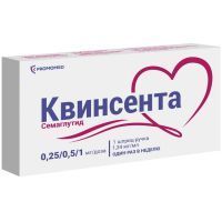 Квинсента шприц-ручка(р-р д/подкожн. введ.) 0,25/0,5мг/1мг/доза 3мл (4мг) №1 ( в комплекте 9 игл) Медсинтез