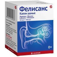 Фелисанс фл.(капли ушн.) 10мг/г+40мг/г 16г Glenmark Pharmaceuticals Ltd/Индия