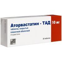 Аторвастатин-ТАД таб. п/пл. об. 10мг №30 КРКА-РУС