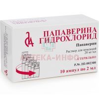 Папаверина гидрохлорид амп. 2% 2мл №10 Славянская аптека