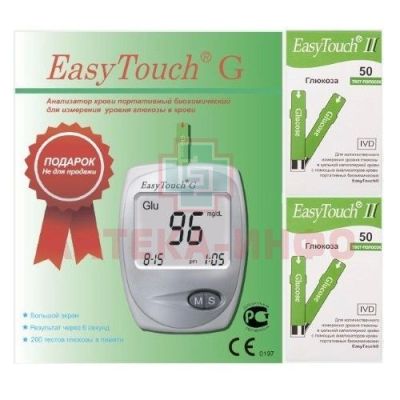 Тест-полоска EASY TOUCH глюкоза №50 х 2 + глюкометр Bioptik Technology/Тайвань