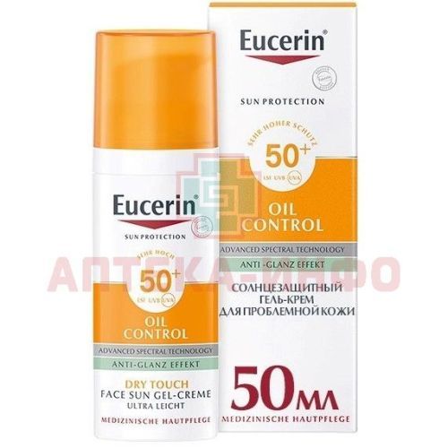 Eucerin (Эуцерин) крем-гель Солнцезащитный д/проблемной кожи лица SPF-50 50мл Beiersdorf AG/Германия