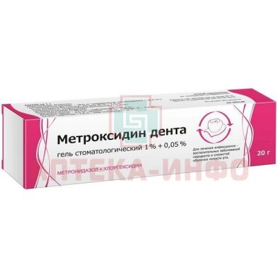 Метроксидин Дента туба гель 1% + 0,05% 20г Тульская ФФ/Россия